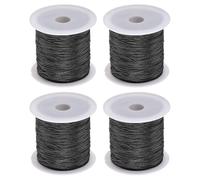 Sourcing Map Nylon String Cord - 4 Rolls, 45 Yards, 0.4mm, Black for Bracelet Jewelry Making, Chinese Knotting, Necklaces, Kumihimo, Friendship Bracelets and Craft