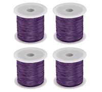 Sourcing Map Nylon String Cord - 4 Rolls, 45 Yards, 0.4mm, Dark Purple for Jewelry Making, Chinese Knotting, Necklaces, Kumihimo, Friendship Bracelets and Craft