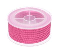 sourcing map Nylon Thread Twine Beading Cord, 13ft 3mm Nylon Braided Bracelets String Cord Rope for Jewelry Making DIY Crafts Necklaces, Dark Pink