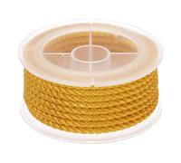 sourcing map Nylon Thread Twine Beading Cord, 13ft 3mm Nylon Braided Bracelets String Cord Rope for Jewelry Making DIY Crafts Necklaces, Gold Yellow