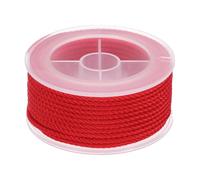 sourcing map Nylon Thread Twine Beading Cord, 36ft 2mm Nylon Braided Bracelets String Cord Rope for Jewelry Making DIY Crafts Necklaces, Bright Red