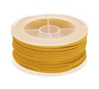 sourcing map Nylon Thread Twine Beading Cord, 52ft 1.6mm Nylon Braided Bracelets String Cord Rope for Jewelry Making DIY Crafts Necklaces, Gold Yellow