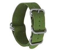 sourcing map Nylon Watch Band 18mm Single Pass Watch Straps Replacement Bands for Men Women with Silver Buckle, Green (25mm)