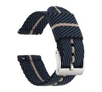 sourcing map Nylon Watch Band 22mm Fast Release Watch Band Multicolor Replacement Watch Strap with Silver Buckle for Men and Women, Navy Beige