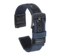 sourcing map Nylon Watch Band 22mm Quick Release Canvas Watch Strap with Black Stainless Steel Buckle for Men Women, Blue