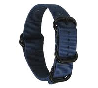 sourcing map Nylon Watch Band 22mm Single Pass Watch Straps Replacement Bands for Men Women with Flat Round Buckle, Navy Blue (29mm)