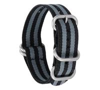sourcing map Nylon Watch Band 22mm Single Pass Watch Straps Replacement Bands for Men Women with Silver Buckle, Black-Gray (29mm)