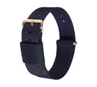 sourcing map Nylon Watch Bands 20mm Soft Weave Watch Strap Quick Release Single Stripe Wristband with Gold Stainless Steel Pin Buckle for Men and Women, Blue