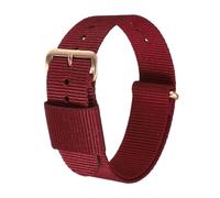sourcing map Nylon Watch Bands 22mm Soft Weave Watch Strap Quick Release Single Stripe Wristband with Gold Stainless Steel Pin Buckle for Men and Women, Wine Red