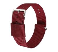 sourcing map Nylon Watch Bands 22mm Soft Weave Watch Strap Quick Release Single Stripe Wristband with Silver Stainless Steel Pin Buckle for Men and Women, Wine Red