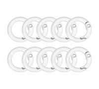 sourcing map O Ring Clip, 10Pcs 20mm - Zinc Alloy Colorful Spring O Rings, Round Gate Clip Snap Clasp Hooks Trigger Buckles for Bag Purse Handbag Keychains DIY Accessory (White)