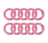 sourcing map O Ring Clip, 10Pcs 20mm - Zinc Alloy Colorful Spring O Rings, Round Gate Clip Snap Clasp Hooks Trigger Buckles for Bag Purse Handbag Keychains DIY Accessory (Dark Pink)