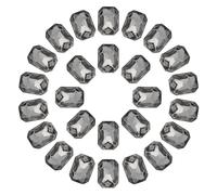 sourcing map Octagon Rectangle Rhinestones Crystal Faceted Pointback Rhinestones with Silver Plated Glass Gems for Crafts 50pcs 10x14MM Gray
