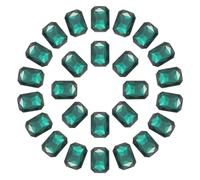 sourcing map Octagon Rectangle Rhinestones Crystal Faceted Pointback Rhinestones with Silver Plated Glass Gems for Crafts 50pcs 10x14MM Pore Green
