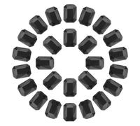 sourcing map Octagon Rectangle Rhinestones Crystal Faceted Pointback Rhinestones with Silver Plated Glass Gems for Crafts 50pcs 10x14MM Black