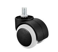 sourcing map Office Chair Casters Wheels 2 Inch PU Twin Wheel M10x14mm Threaded Stem Swivel Caster White, 4 Pcs