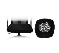 sourcing map Office Chair Cover, Stretchable Soft Grid Textured Rotating Chair Slipcover Washable Desk Computer Seat Cover Protector for Office Home, L(45-48cm), Black