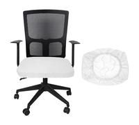 sourcing map Office Chair Cover, Stretchable Soft Grid Textured Rotating Chair Slipcover Washable Desk Computer Seat Cover Protector for Office Home, L(45-48cm), White