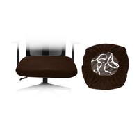 sourcing map Office Chair Cover, Stretchable Soft Grid Textured Rotating Chair Slipcover Washable Desk Computer Seat Cover Protector for Office Home, L(45-48cm), Brown