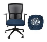 sourcing map Office Chair Cover, Stretchable Soft Grid Textured Rotating Chair Slipcover Washable Desk Computer Seat Cover Protector for Office Home, L(45-48cm), Navy Blue