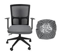 sourcing map Office Chair Cover, Stretchable Soft Grid Textured Rotating Chair Slipcover Washable Desk Computer Seat Cover Protector for Office Home, L(45-48cm), Light Gray