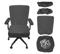 sourcing map Office Chair Covers, Stretchable Rotating Chair Slipcover Desk Computer Backrest Armrest Seat Cover for Office Home, 38-48cm Medium Seat Slipcover, Dark Gray