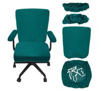 sourcing map Office Chair Covers, Stretchable Rotating Chair Slipcover Desk Computer Backrest Armrest Seat Cover for Office Home, 38-48cm Medium Seat Slipcover, Forest Green