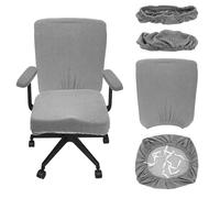 sourcing map Office Chair Covers, Stretchable Rotating Chair Slipcover Desk Computer Backrest Armrest Seat Cover for Office Home, 38-48cm Medium Seat Slipcover, Gray
