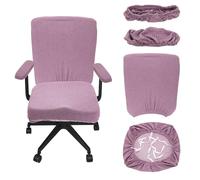 sourcing map Office Chair Covers, Stretchable Rotating Chair Slipcover Desk Computer Backrest Armrest Seat Cover for Office Home, 38-48cm Medium Seat Slipcover, Purple