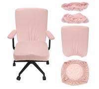 sourcing map Office Chair Covers, Stretchable Rotating Chair Slipcover Desk Computer Backrest Armrest Seat Cover for Office Home, 38-48cm Medium Seat Slipcover, Pink