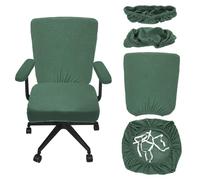 sourcing map Office Chair Covers, Stretchable Rotating Chair Slipcover Desk Computer Backrest Armrest Seat Cover for Office Home, 38-55cm Large Seat Slipcover, Army Green