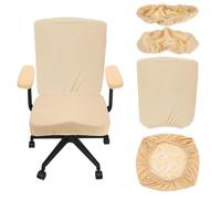 sourcing map Office Chair Covers, Stretchable Rotating Chair Slipcover Desk Computer Backrest Armrest Seat Cover for Office Home, 38-55cm Large Seat Slipcover, Beige
