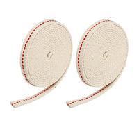 sourcing map Oil Lamp Wick 0.35 Inch Flat Wide 6.5 Foot Cotton Lanterns Wick with Red Stitch for Kerosene Burner Lighting, 2 Roll