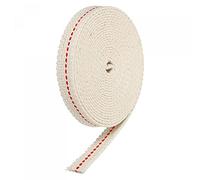 sourcing map Oil Lamp Wick 0.47 Inch Flat Wide 10 Foot Cotton Lanterns Wick with Red Stitch for Kerosene Burner Lighting