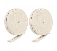 sourcing map Oil Lamp Wick 7/8 Inch Flat Wide 10 Foot Cotton Lanterns Wick with Red Stitch for Kerosene Burner Lighting, 2 Roll