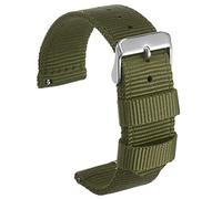 sourcing map Olive Green Nylon Watch Band 18mm Width Durable Nylon Strap for Men, Universal Replacement Canvas Watchband