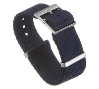 sourcing map One-piece Watch Band 18mm Width Slip-Thru Nylon Watch Strap for Men and Women, Soft and Comfortable Single-Layer Canvas Watchband, Black Blue