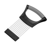 sourcing map Onion Slicer Holder, Stainless Steel Vegetable Cutting Holder Food Cutter Tool for Slicing Storing Onions Tomatoes Potatoes Avocados Apples, Black Grey