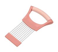 sourcing map Onion Slicer Holder, Stainless Steel Vegetable Cutting Holder Food Cutter Tool for Slicing Storing Onions Tomatoes Potatoes Avocados Apples, Pink