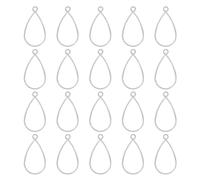 sourcing map Open Back Bezel Pendants, 30pcs Teardrop Hollow Frame Charm Geometric Blank Trays for Resin Jewelry Making Casting, Necklaces, Bracelet, DIY Crafts (Bright Silver)