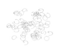 sourcing map Open Jump Rings, 10mm Colorful O-Ring Connectors for Jewelry Making DIY Crafts, Carbon Steel, White, 200Pcs
