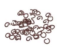 sourcing map Open Jump Rings, 8mm Colorful O-Ring Connectors for DIY Crafts Jewelry Making, Carbon Steel, Coffee, 200Pcs