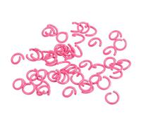 sourcing map Open Jump Rings, 8mm Colorful O-Ring Connectors for DIY Crafts Jewelry Making, Carbon Steel, Pink, 200Pcs