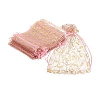 sourcing map Organza Bags, 100Pcs 10 x 12cm Candy Mesh Bag with Drawstring Jewelry Gift for Party Favor Pouch Christmas Wedding Festival Small Gift, Pink