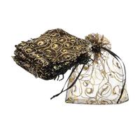 sourcing map Organza Bags, 100Pcs 3.9x4.7 Inch Candy Mesh Bag with Drawstring Jewelry Gift for Party Favor Pouch Christmas Wedding Festival Small Gift, Black