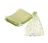sourcing map Organza Bags, 100Pcs 3.9x5.9 Inch Candy Mesh Bag with Drawstring Jewelry Gift for Party Favor Pouch Christmas Wedding Festival Small Gift, Fruit Green