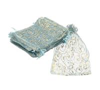 sourcing map Organza Bags, 50Pcs 13 x 18cm Candy Mesh Bag with Drawstring Jewelry Gift for Party Favor Pouch Christmas Wedding Festival Small Gift, Light Blue