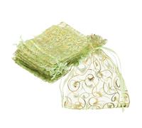 sourcing map Organza Bags, 50Pcs 7 x 9cm Candy Mesh Bag with Drawstring Jewelry Gift for Party Favor Pouch Christmas Wedding Festival Small Gift, Fruit Green