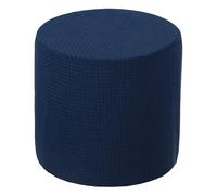 sourcing map Ottoman Cover Round, Stretch Ottoman Slipcover Fit Diameter 9.8"-12.6", Non-Slip Footstool Protector Cover for Bedroom Living Room Navy Blue