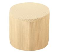 sourcing map Ottoman Cover Round, Stretch Ottoman Slipcover Fit Diameter 9.8"-12.6", Non-Slip Footstool Protector Cover for Bedroom Living Room Beige